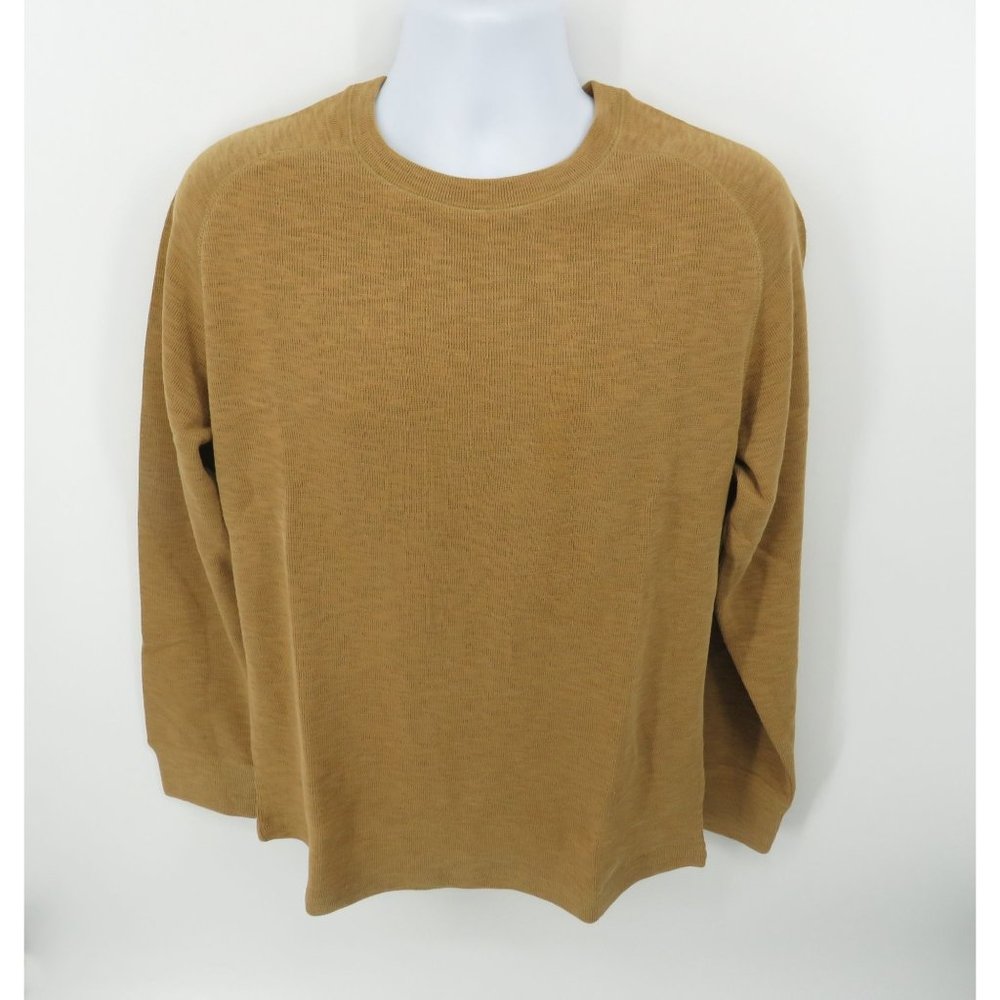 Eddie Bauer Men's Brown Double Knit Crew Shirt Small NWT